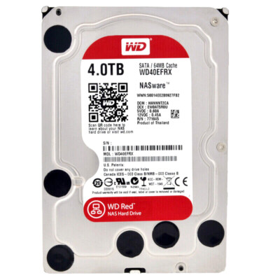 Western Digital WD40EFRX 4TB 64MB 5400U/min Sata III 3,5 Zoll