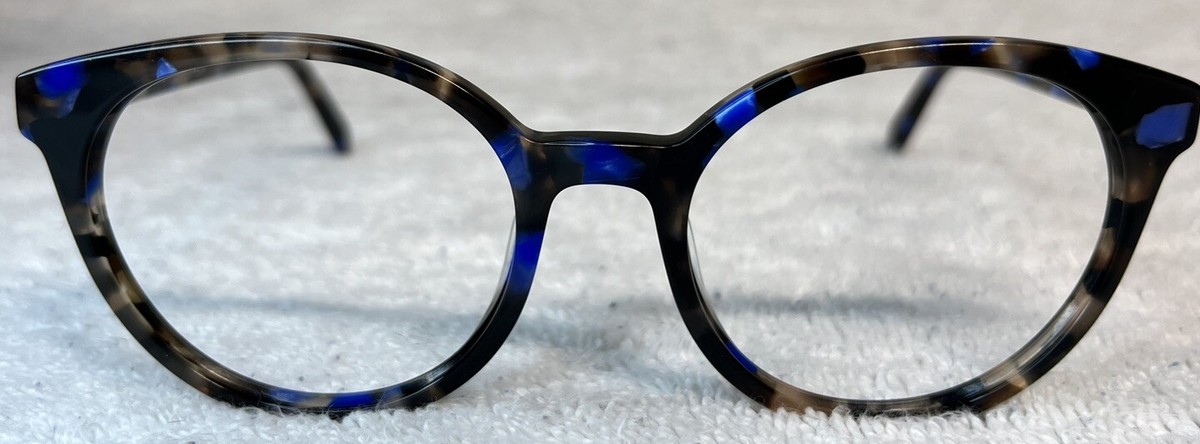 Warby Parker Delphine M 173 Blue Tortoise Shell Round 