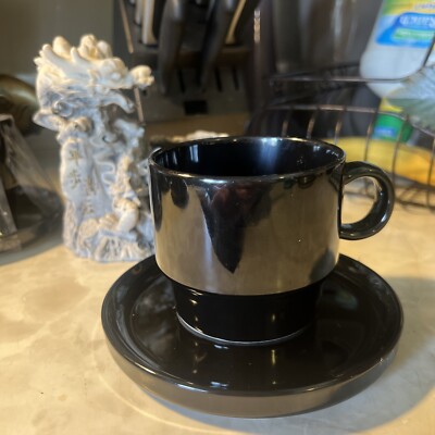 Japan Stoneware BAUHAUS TREND PACIFIC Black Coffee Tea Mug & Saucer Price  Per 1 | eBay