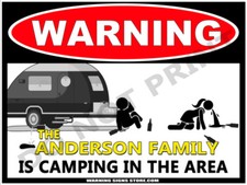 Personalized Camping Sign - Anderson Family Campsite choose camper CUSTOM NAME