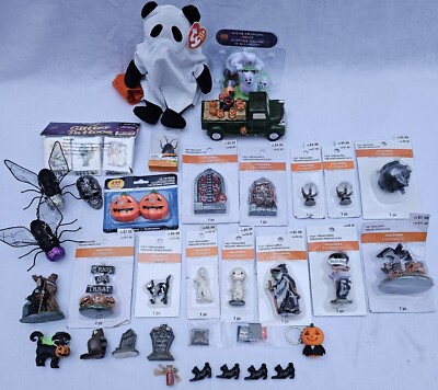 Retired Halloween Village Celebrate Tiny Treasures Lot Witches Mummy PLUS MORE!