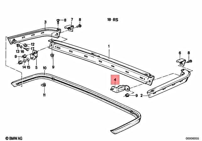 BMW E28 Euro Bumpers Brackets Genuine 51111868105 51121867611  