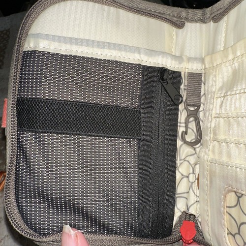 Sherpani Mini Crossbody Canvas Travel Olive Green W/Orange Accents (Z1) - Picture 8 of 10