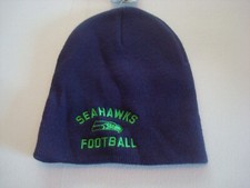 SEATTLE SEAHAWKS DEADSTOCK TOBOGGAN KNIT VINTAGE BEANIE SKULL HAT CAP