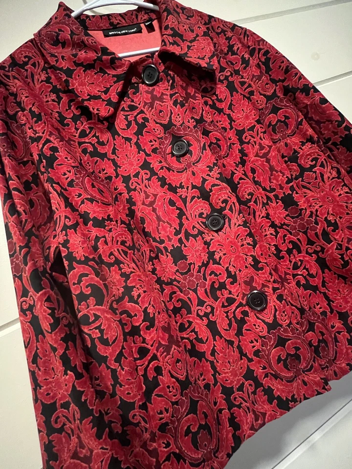Chaqueta Blazer De Colección Briggs NewYork Roja Negra Floral Capricho Vampiro Para Mujer 20W Foto 4 de 4