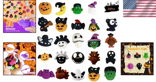 Portable 24Pcs Halloween Squishy Toys - Perfect for Trick-or-Treating & Fun - Picture 2 of 9