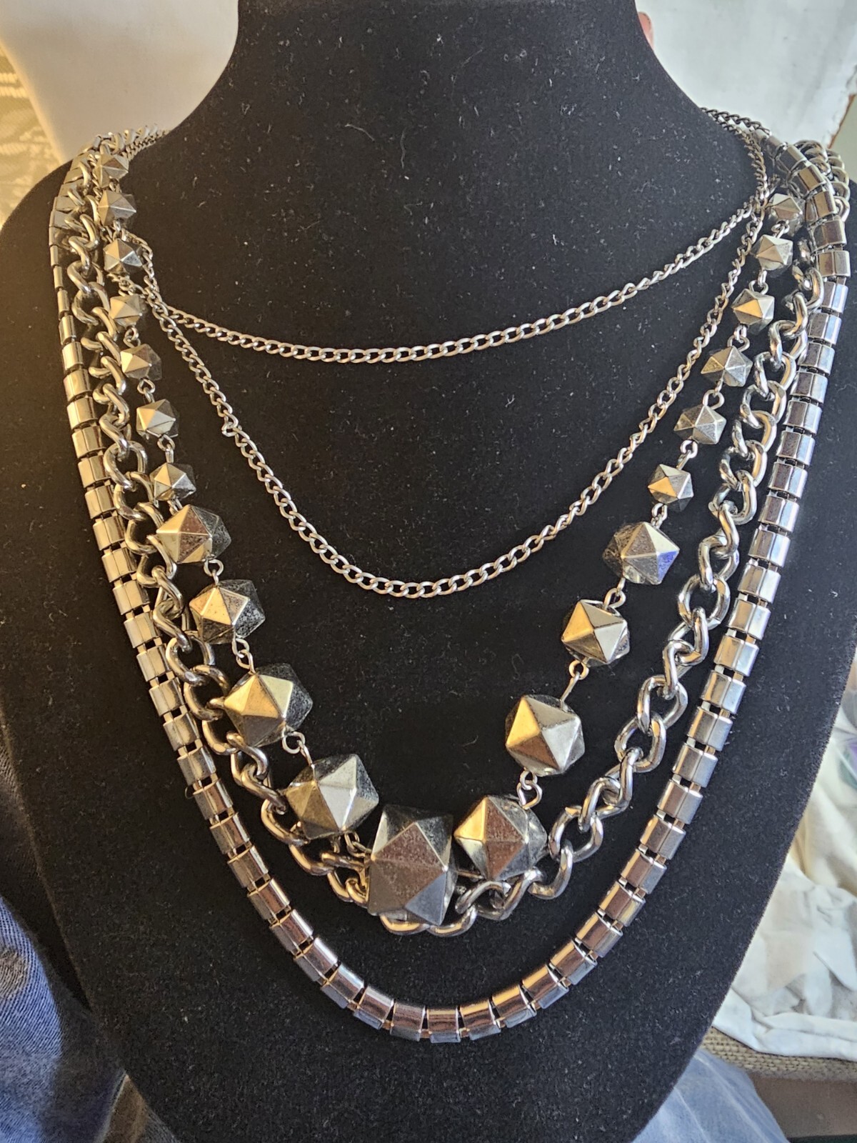 Dramatic Layered Statement  42” Brutalist Gunmeta… - image 3