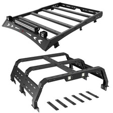 For Toyota Tacoma 2005-2023 Crew Cab Black High Cargo Truck Bed Rack Roof Rack