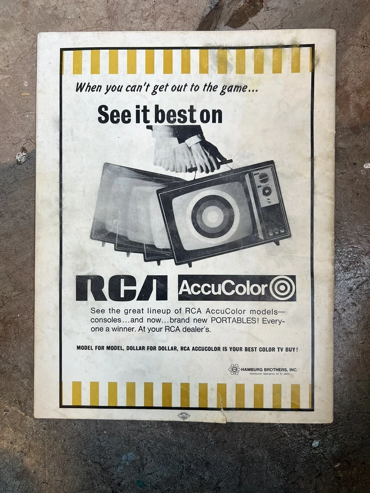 Libro de marcadores oficial de los Piratas de Pittsburgh 1971 contra los Padres de San Diego Clemente sin anotar Foto 3 de 4