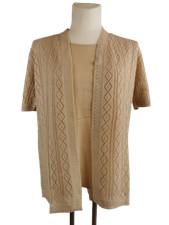 3 Pagen Strick Twin-Set, sand, Gr. XL