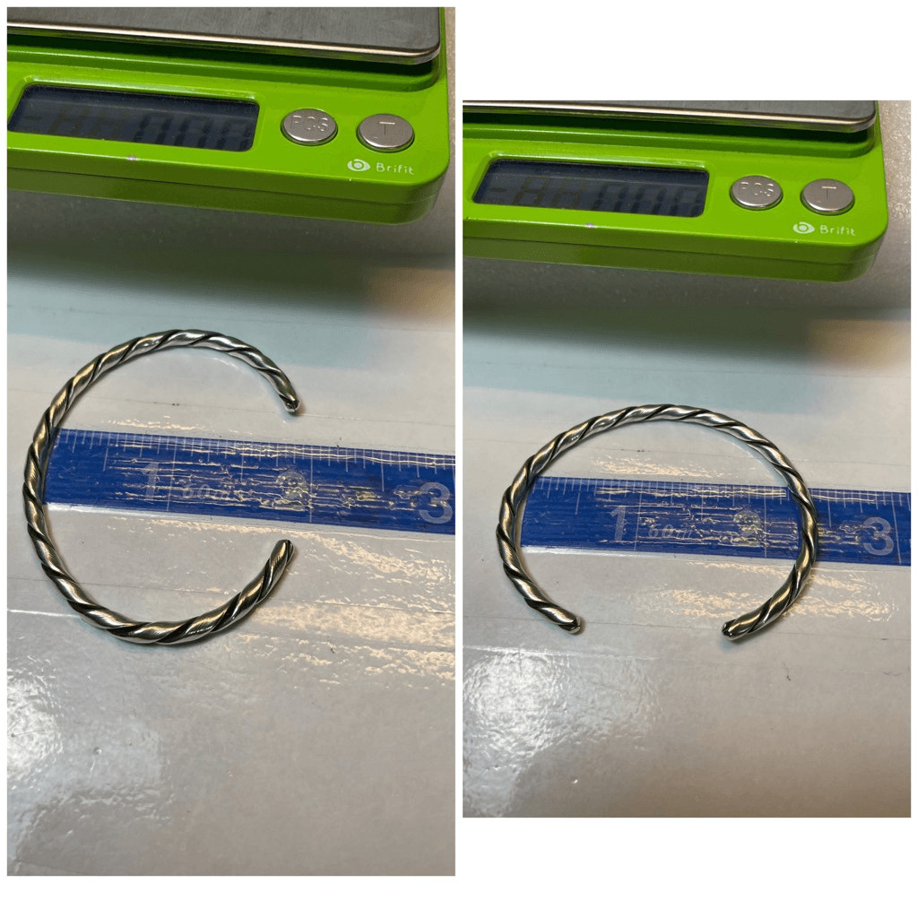 Solid Sterling Silver Lasso Twisted Cuff Bangle B… - image 6