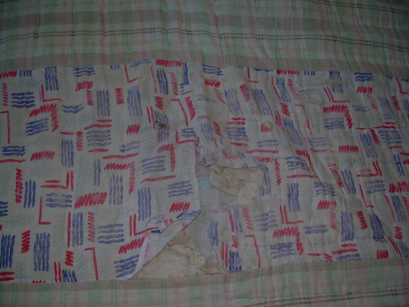 Vintage Heavy Handmade Quilt Double Sided eBay