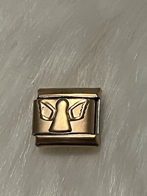 New Rose Gold Guardian Angel Italian Charm Gift Fits 9mm - Main Image