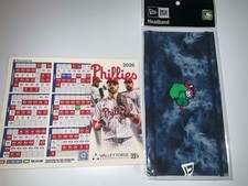 2026 PHILLIES SCHEDULE MAGNET & PHILLIE PHANATIC HEAD HEADBAND SGA