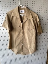 U.S MILITARY ISSUE NAVY MEN'S KHAKI DRESS SHIRT SHORT SLEEVE 15 1/2 NECK 1067 