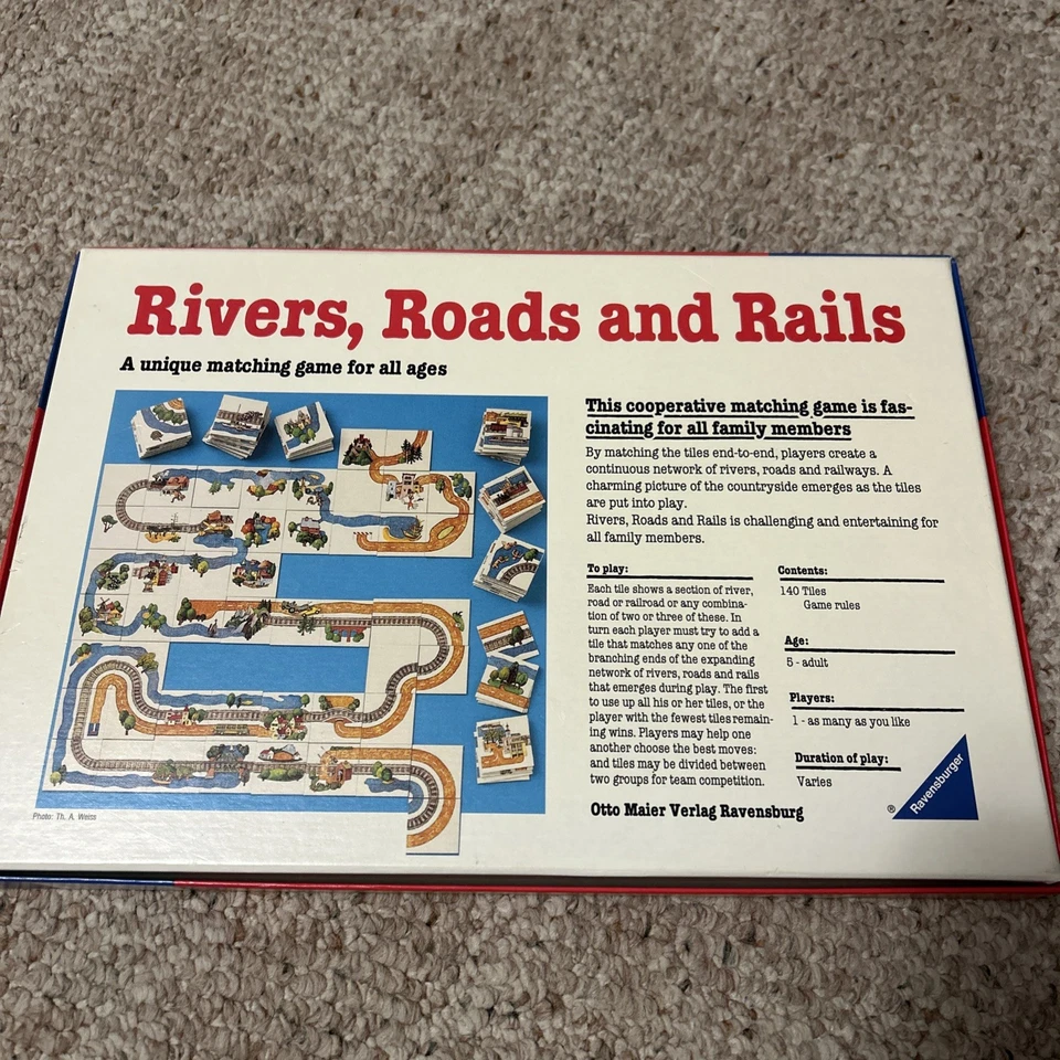 VINTAGE Rivers Roads and Rails COMPLETE Ravensburger 1989 Matching Game Kids Fun - Image 4 of 4