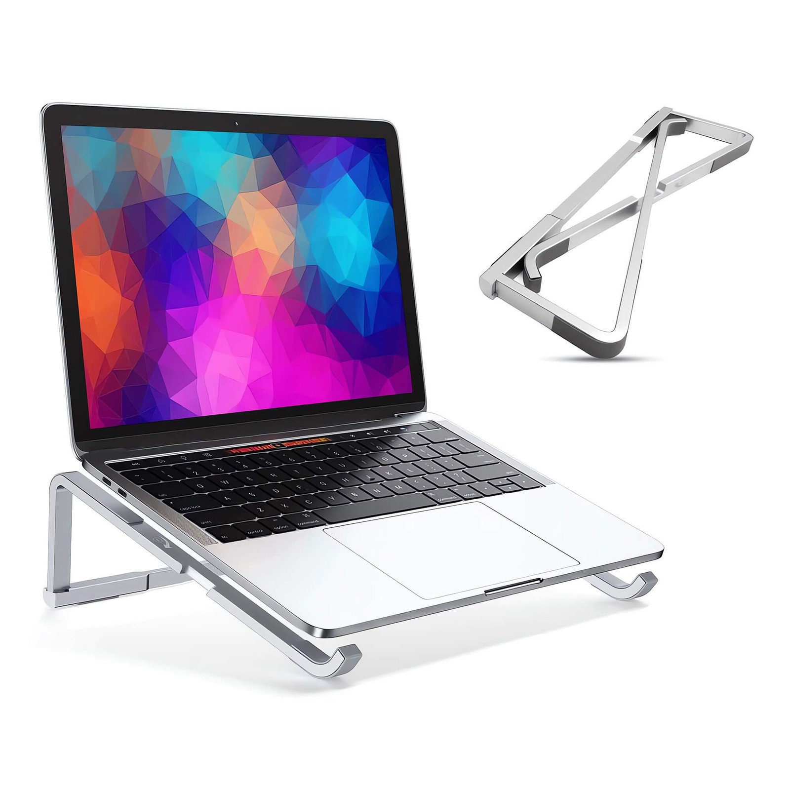 Foldable Aluminum Laptop Stand for Desk - Adjustable Portable Ergonomic Riser