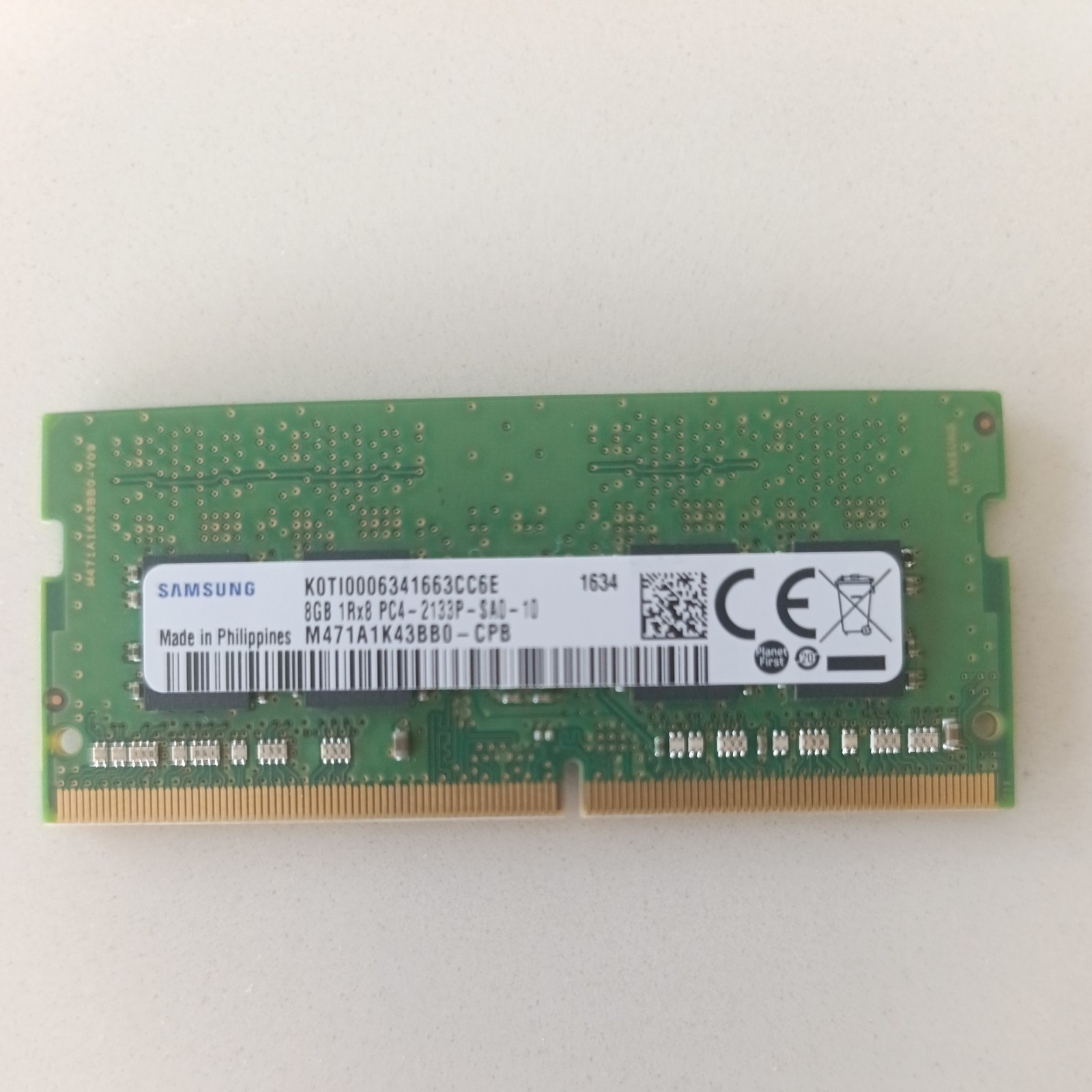 RAM SAMSUNG 1X 8GB DDR4 2133MHz SODIMM PC4-2133P NOTEBOOK PC LAPTOP