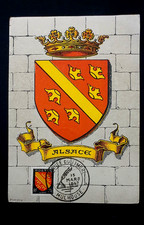 CARTE  POSTALE MAXIMUM 1947 - BLASON ARMOIRIES JOURNEE DU TIMBRE ALSACE