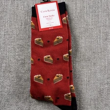 Club Room Men's Novelty Christmas Holiday Crew Socks One Size Pumpkin Pie