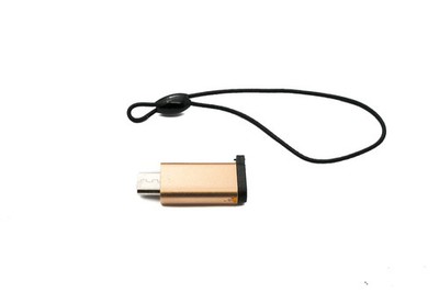 SYSTEM-S USB 3.1 Adapter Typ C Buchse zu 2.0 Micro B Stecker Schlaufe in Rosa