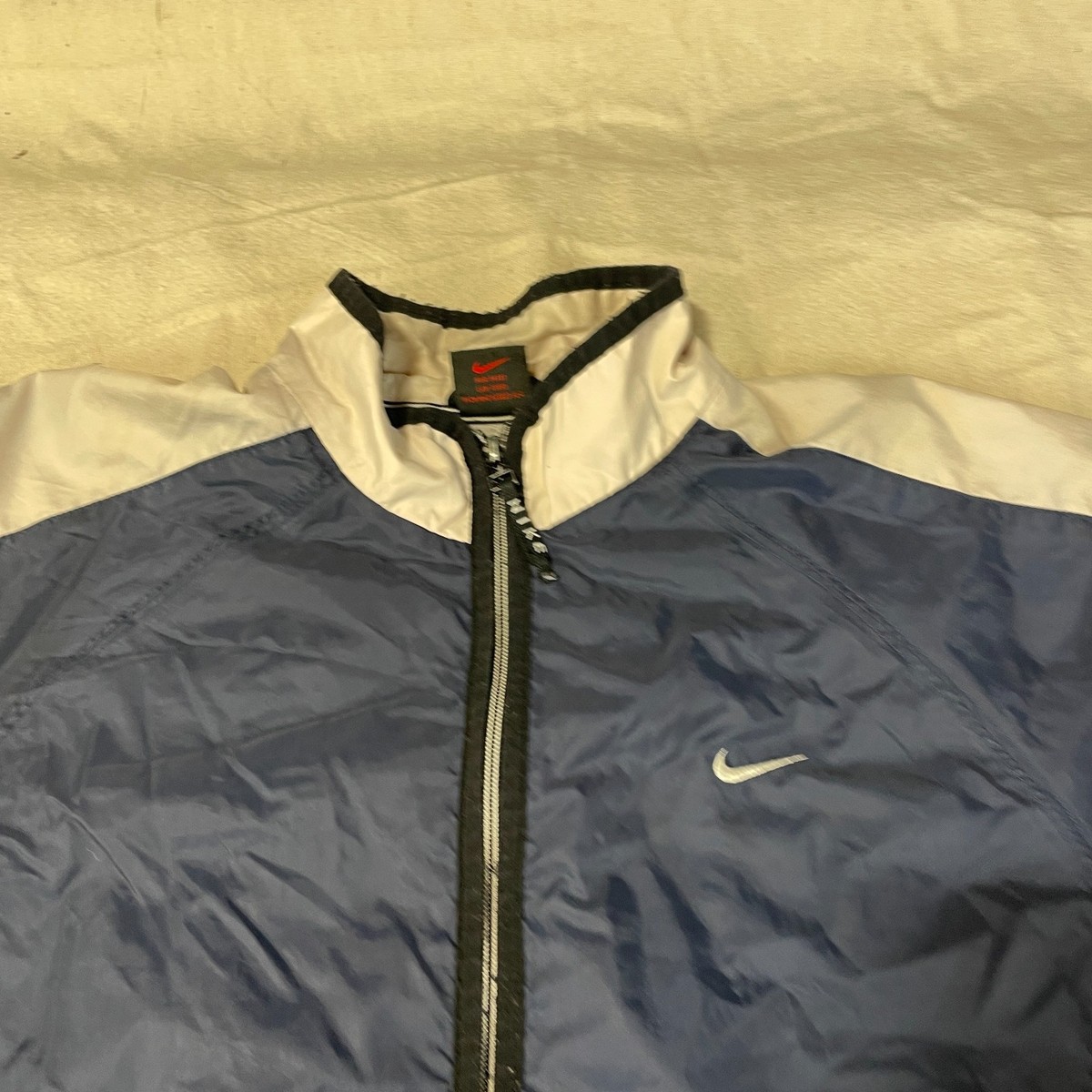 Vintage Nike Windbreaker Jacket Mens Large L Blue Swoosh 90s