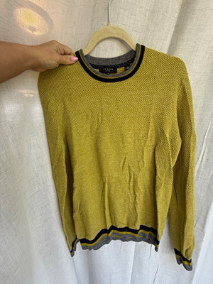 Ted Baker London Men s Size 3 Medium Mustard Wool Blend Sweater SAMPLE