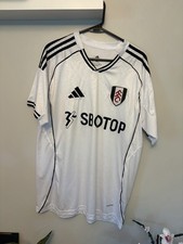 Adidas Fulham 25/26 Home Kit Size XL Slim Fit White and Black