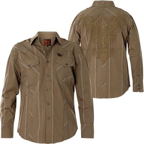 REBEL SPIRIT Hemd LSW111164 Коричнево-оливковый Хемден 6490₽