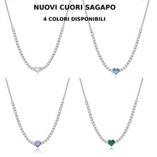 Collana Donna Cuore Zirconi Acciaio Sagapo Catena Tennis SDZ147-150