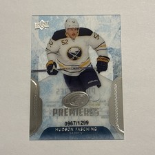 Hudson Fasching 2016-17 Upper Deck Ice Rookie Card #108 Sabres /1299. rookie card picture