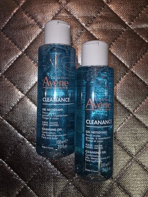 Avene Eau Thermale Cleanance Cleansing Gel Soap-Free Cleanser 3.3 FL OZ Lot Of 2