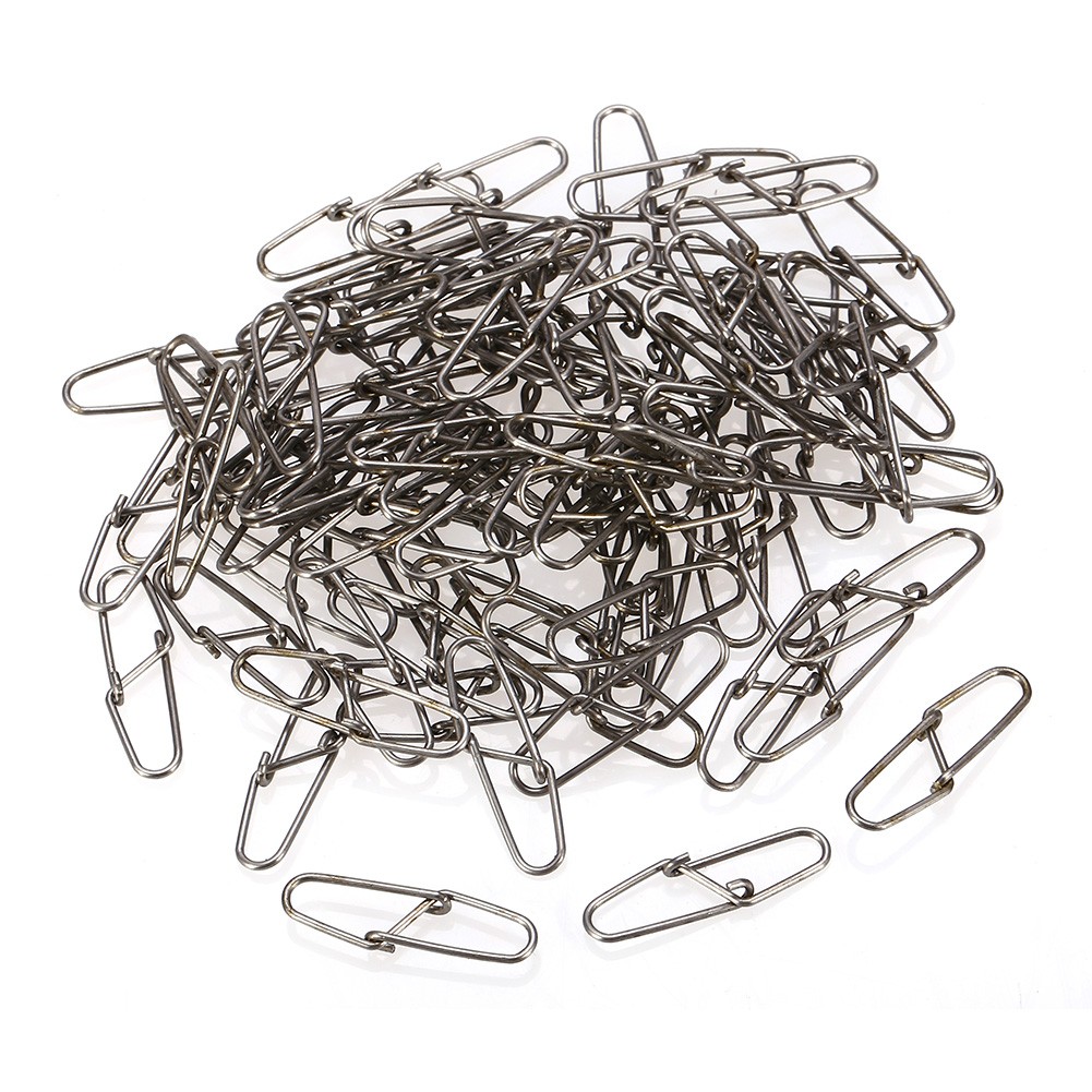 100pcs Dual Lock Fishing Safety Snaps Line Terminal Tackle Accessory (1)