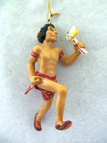 Florida State Seminoles FSU Osceola Indian Mascot Christmas Ornament!  RUNNING!