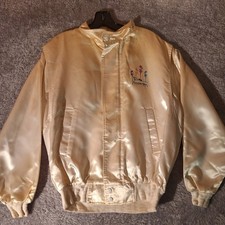 Vintage Flamingo Hilton Las Vegas Acetate Bomber Jacket Medium USA Made 80s