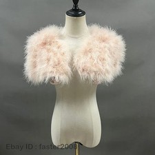 Ostrich Fashion Wedding Bridal Boleros Women Shawl Elegant Feather Fur Capes