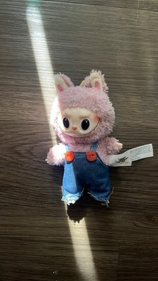POP MART DIMOO Small Stuffed Animal Plush Toy Pink Blue Hood Overalls 6-14in