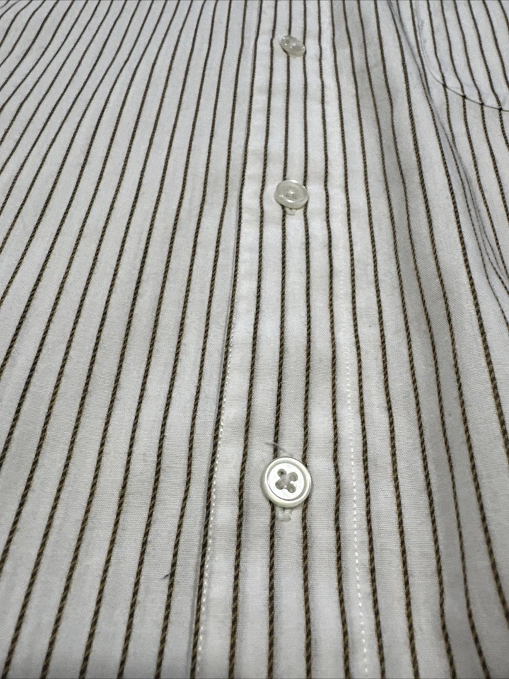 Camisa vintage Perry Ellis, a rayas con botones, cuello Foto 3 de 4