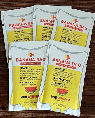 Banana Packs Oral  I.V. Hydration Alternative Vitamins (Salted Watermelon) 5Pk 