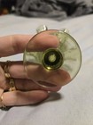 Fenton Green Glass Hobnail Small Cone Trumpet Shaped Fluted Vase  — photo 3