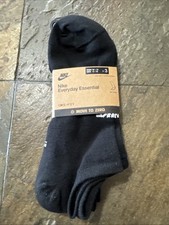 Nike Dri-Fit 3 pack no-show socks everyday essential 3pk sport socks size L Blk