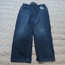 Cat  Jack Boys Athletic Fit Blue Jeans Size 12 Elastic Waist Drawstring