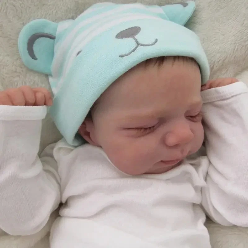 Muñeca bebé niña renacida realista de 19" cuerpo de vinilo suave completo regalo para dormir recién nacido Foto 2 de 4