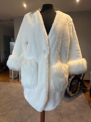 Kunstfelljacke Damen Größe 38 Cremefarben