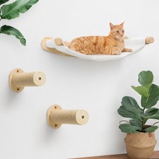 Cat Wall Hammock, Cat Climbing Shelves with 2 Steps, Wall Mounted Furniture B...