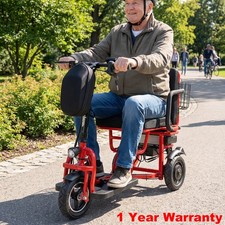 700W Dual Motor 3-Wheels Folding Senior Electric Mobility Scooter 48V/10Ah 300lb
