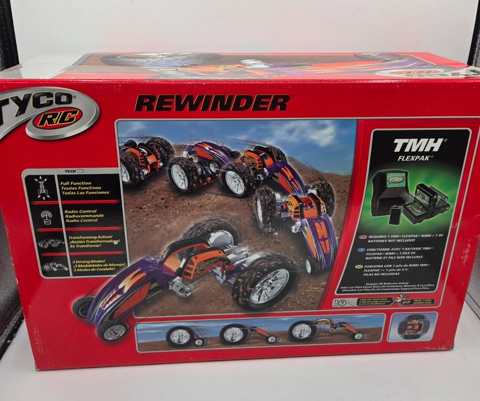 Nuevo rebobinador de auto control radio control Tyco 2003 vintage ruedas Mattel sellado 49 MHz Foto 3 de 4