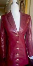 Alice + Olivia Vegan Faux Leather Blazer Dress In Oxblood NWT Sz 4 Retail 550.00
