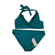 Boden Teal Green Bikini L 12 NEW Classic Bott...
