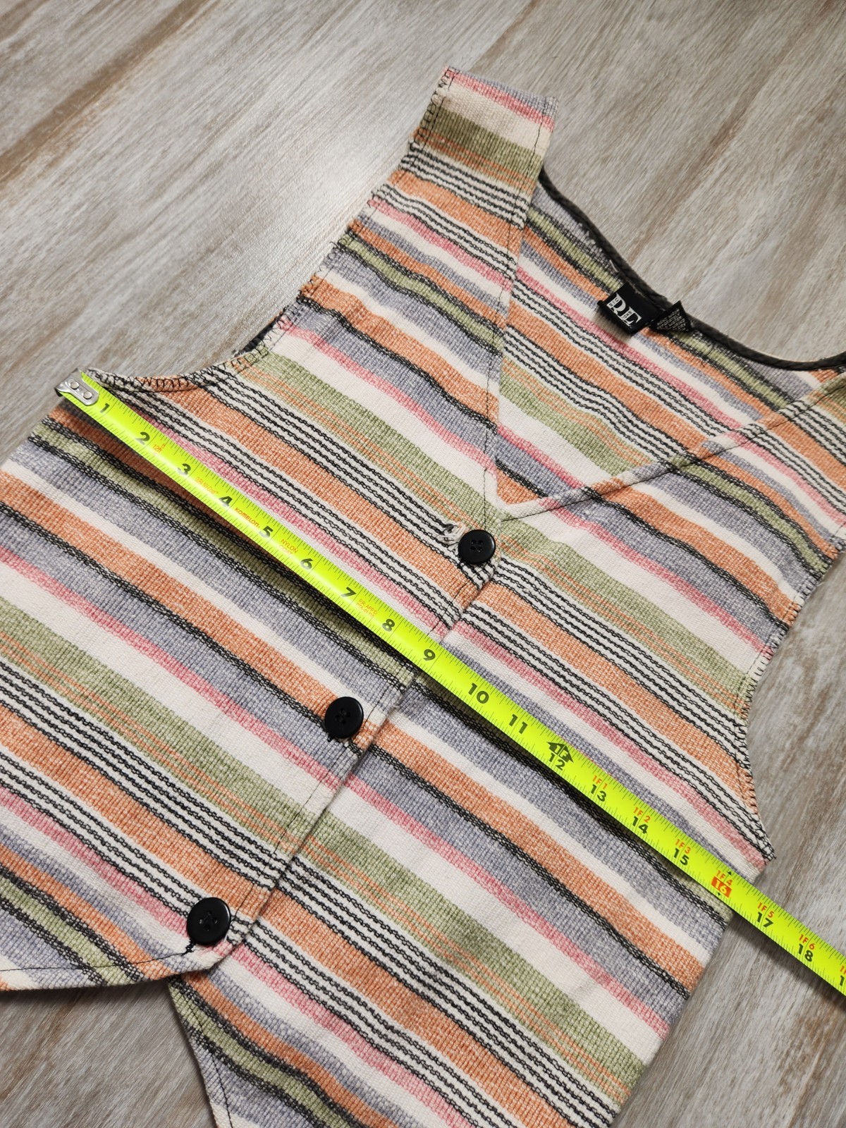 VTG Basic Editions Mutlicolor Stripe Vest Sleevel… - image 9